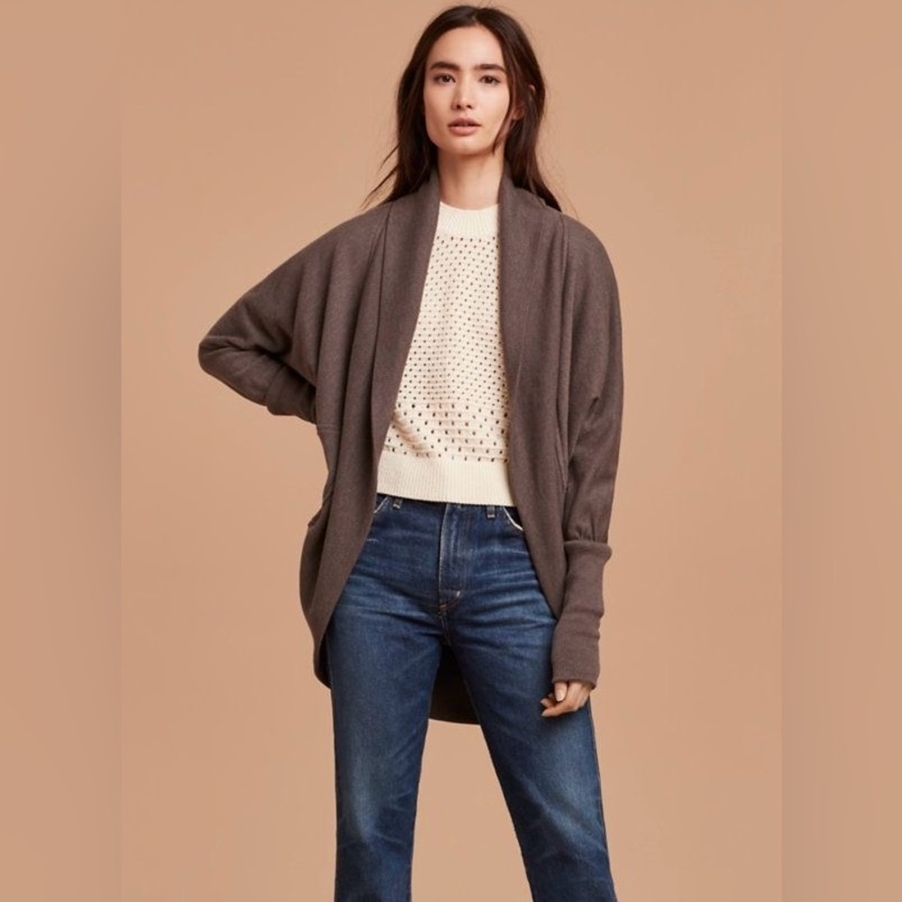 Aritzia Wilfred Diderot Open Front Cardigan Sweater - Brown Size XS
